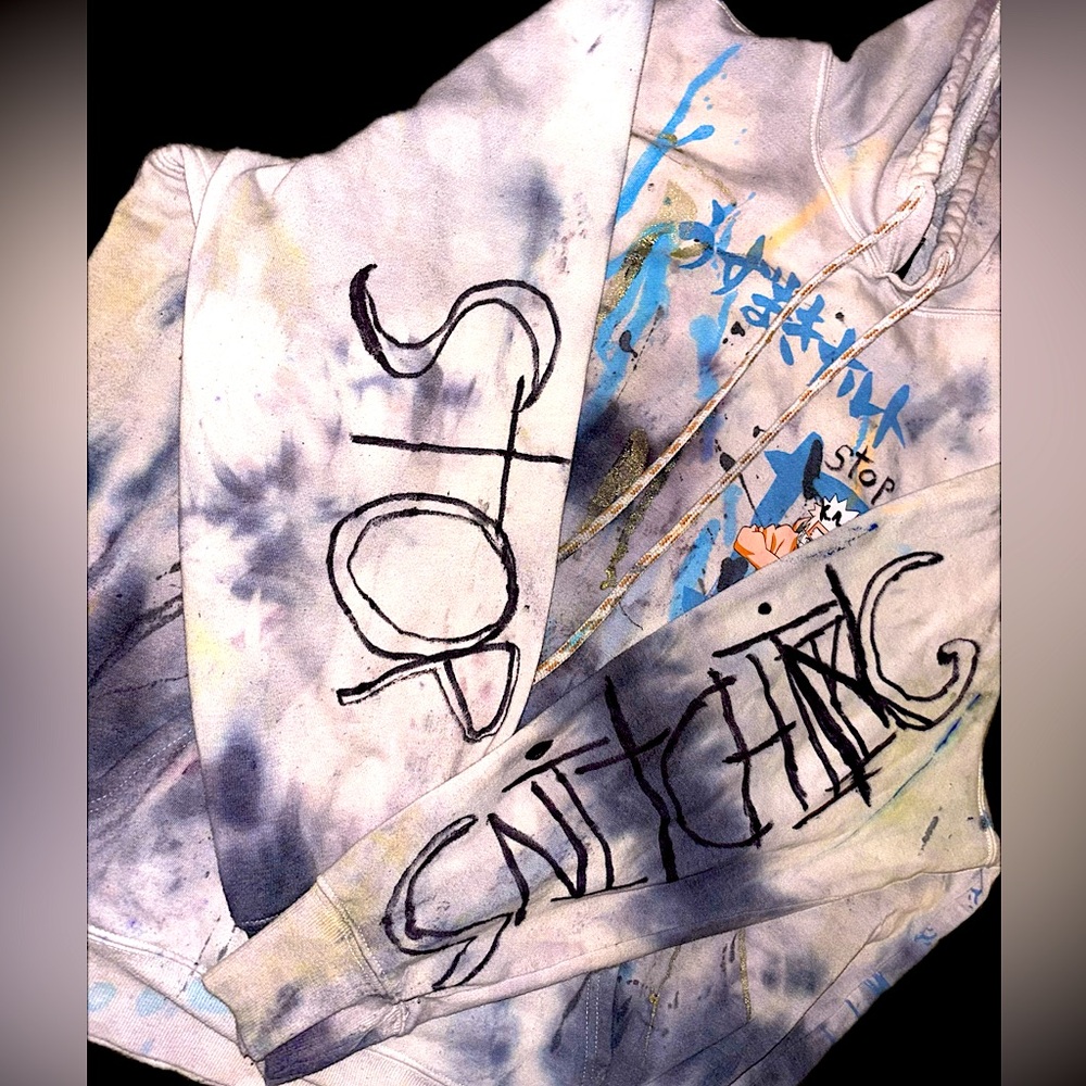 Hoody japanese 🆕 stop snitching anime oversized xl (xxl) hoodie NWOT TIE dye - Picture 14 of 17